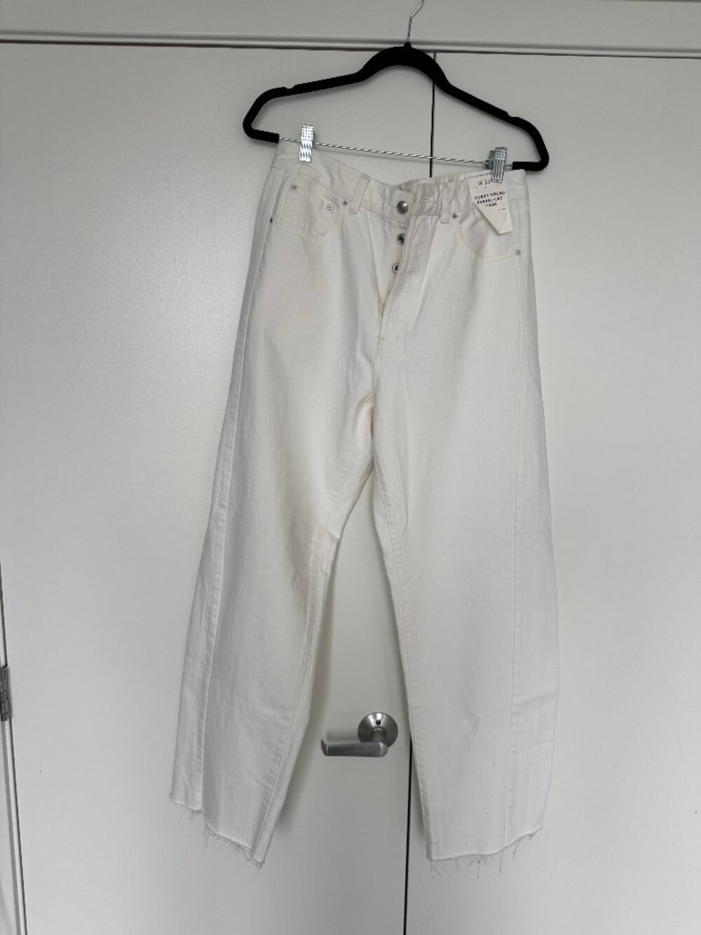 NWT Madewell Curvy White Barrel Leg Jeans - 30T